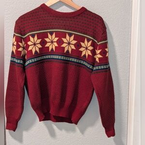 Vintage Snowflake Ski Sweater Size Large